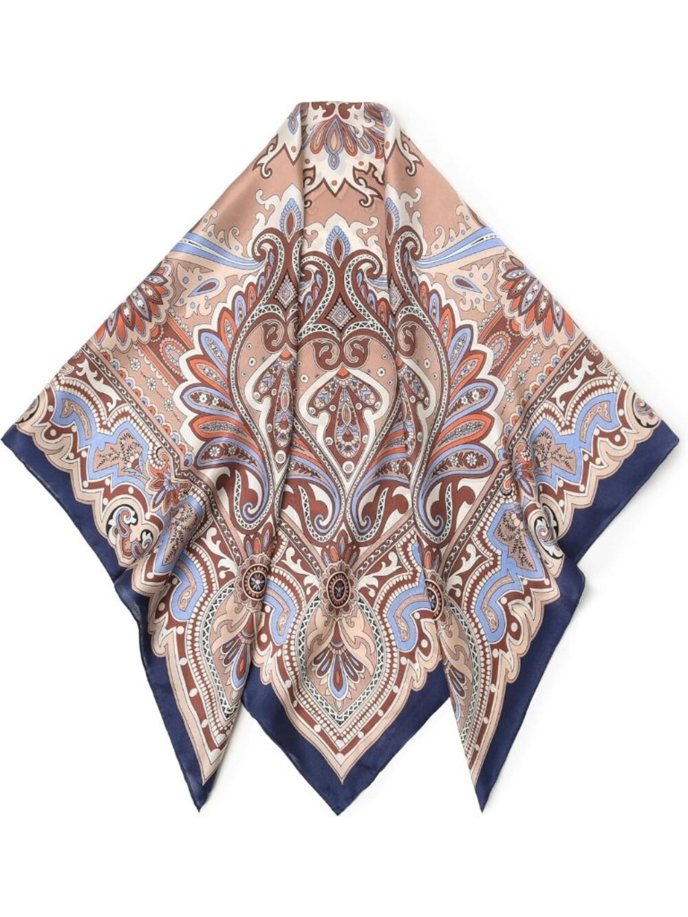 Luxurious 100% Mulberry Silk 43" Large Square Shawl & Oversized Headband Gift